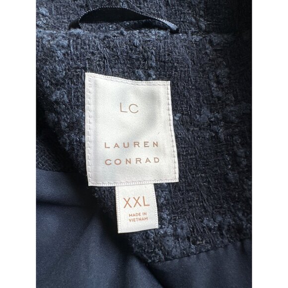 NWT LC Lauren Conrad Navy Pea Coat Seaborne Gold Sailor Buttons Short Length XXL - Picture 9 of 10